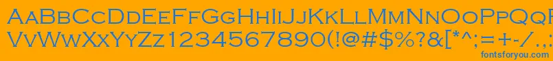 CopperplateGothicLight Font – Blue Fonts on Orange Background