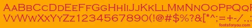 CopperplateGothicLight Font – Red Fonts on Orange Background