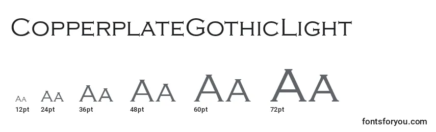 CopperplateGothicLight Font Sizes