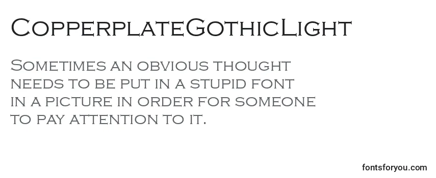Review of the CopperplateGothicLight Font