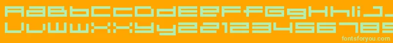 フォント04b 31  – オレンジの背景に緑のフォント