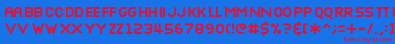Nottb Font – Red Fonts on Blue Background