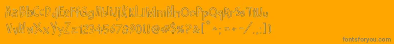 Cartoon2Package-Schriftart – Graue Schriften auf orangefarbenem Hintergrund