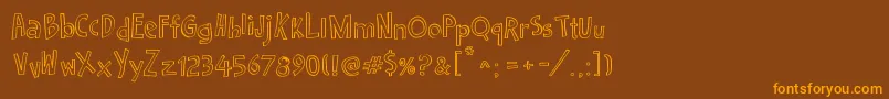 Cartoon2Package Font – Orange Fonts on Brown Background