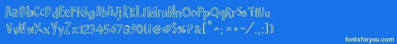 Cartoon2Package Font – Yellow Fonts on Blue Background