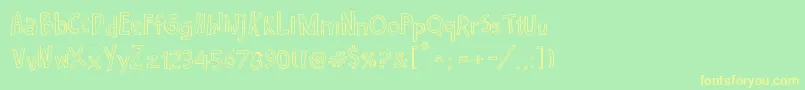 Cartoon2Package Font – Yellow Fonts on Green Background