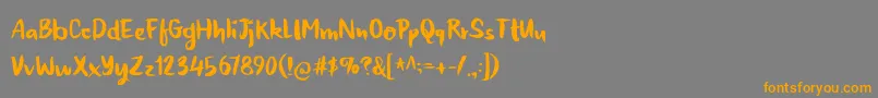 フォントHoneyvoidDemo – オレンジの文字は灰色の背景にあります。