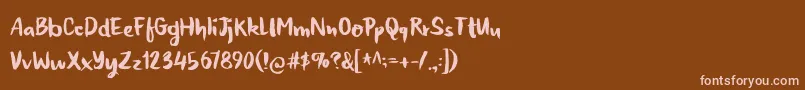 HoneyvoidDemo-fontti – vaaleanpunaiset fontit ruskealla taustalla