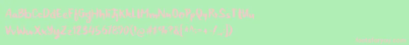 フォントHoneyvoidDemo – 緑の背景にピンクのフォント