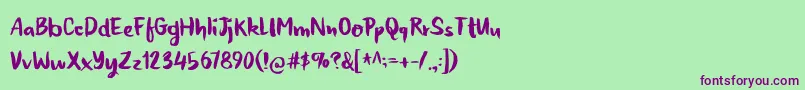 Шрифт HoneyvoidDemo – фиолетовые шрифты на зелёном фоне