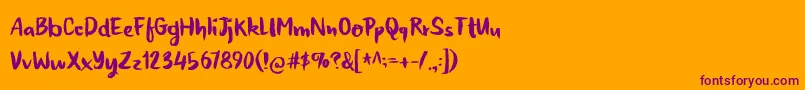 Шрифт HoneyvoidDemo – фиолетовые шрифты на оранжевом фоне