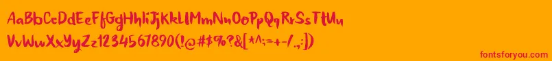 HoneyvoidDemo Font – Red Fonts on Orange Background