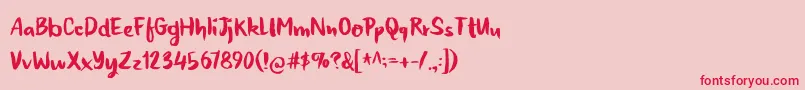 HoneyvoidDemo-Schriftart – Rote Schriften auf rosa Hintergrund