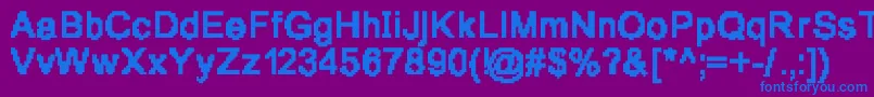 Pixelgrunge Font – Blue Fonts on Purple Background