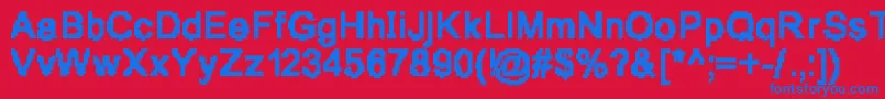 Pixelgrunge Font – Blue Fonts on Red Background