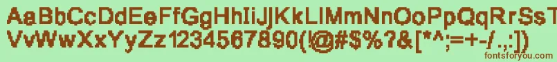 Pixelgrunge Font – Brown Fonts on Green Background