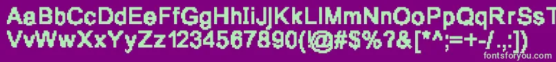 Pixelgrunge Font – Green Fonts on Purple Background