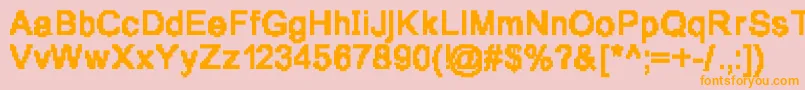 Pixelgrunge Font – Orange Fonts on Pink Background