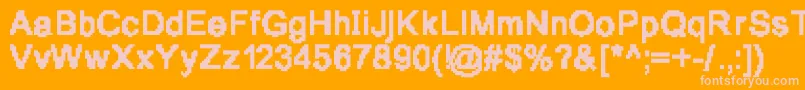 Pixelgrunge Font – Pink Fonts on Orange Background