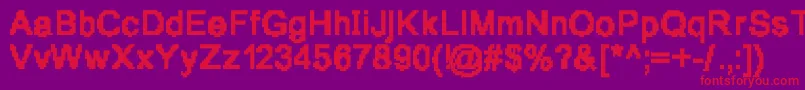 Pixelgrunge Font – Red Fonts on Purple Background