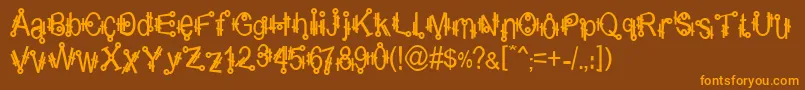 Shamantics Font – Orange Fonts on Brown Background