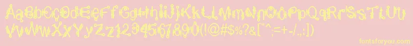 Shamantics Font – Yellow Fonts on Pink Background