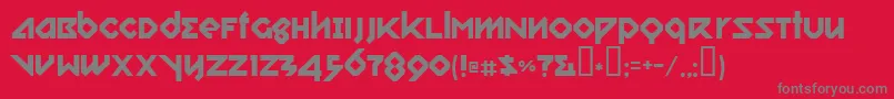 フォントRelishGargler – 赤い背景に灰色の文字