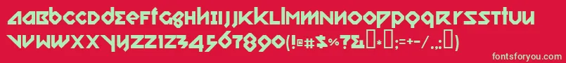 RelishGargler Font – Green Fonts on Red Background