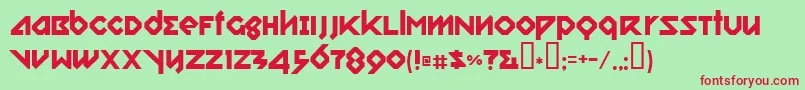 フォントRelishGargler – 赤い文字の緑の背景