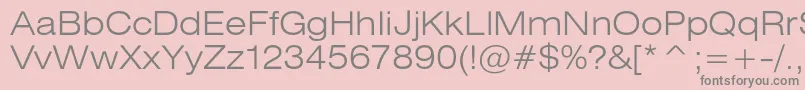 Heliosextlight Font – Gray Fonts on Pink Background