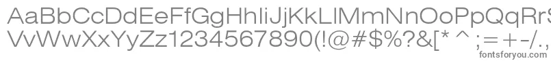 Heliosextlight-fontti – harmaat kirjasimet valkoisella taustalla