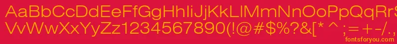 Heliosextlight Font – Orange Fonts on Red Background