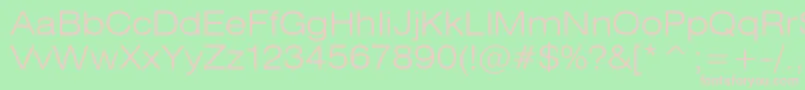 Heliosextlight-fontti – vaaleanpunaiset fontit vihreällä taustalla
