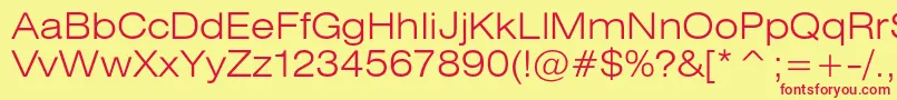 Heliosextlight Font – Red Fonts on Yellow Background