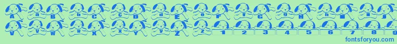 フォントTerryFont – 青い文字は緑の背景です。