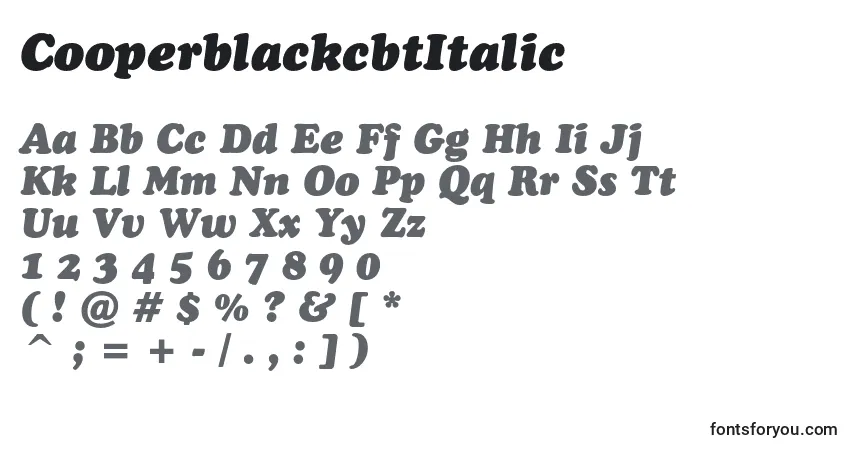 Czcionka CooperblackcbtItalic – alfabet, cyfry, specjalne znaki
