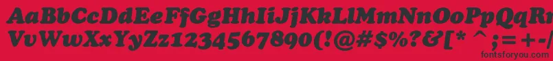 CooperblackcbtItalic Font – Black Fonts on Red Background