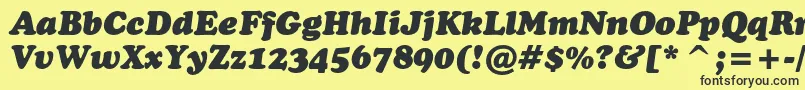 CooperblackcbtItalic Font – Black Fonts on Yellow Background