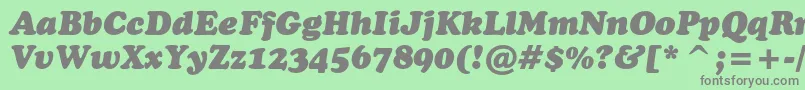 CooperblackcbtItalic Font – Gray Fonts on Green Background