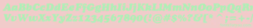 CooperblackcbtItalic Font – Green Fonts on Pink Background