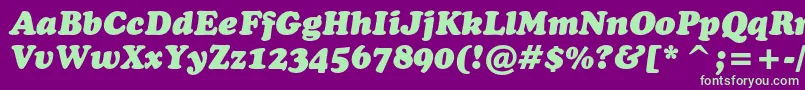 CooperblackcbtItalic Font – Green Fonts on Purple Background