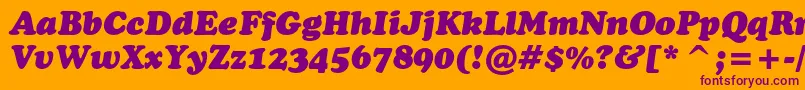 CooperblackcbtItalic Font – Purple Fonts on Orange Background