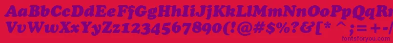 CooperblackcbtItalic Font – Purple Fonts on Red Background