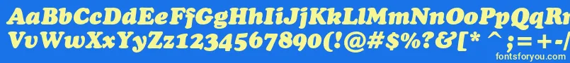 CooperblackcbtItalic Font – Yellow Fonts on Blue Background