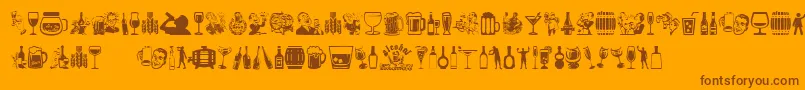 Alcohol Font – Brown Fonts on Orange Background