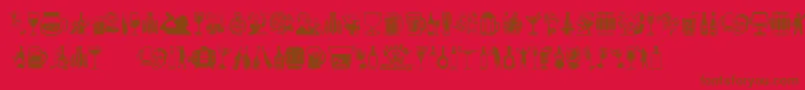 Alcohol-Schriftart – Braune Schriften auf rotem Hintergrund