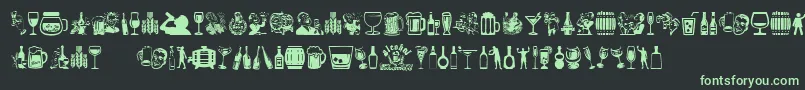Alcohol Font – Green Fonts on Black Background