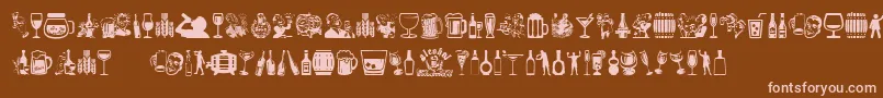 Alcohol Font – Pink Fonts on Brown Background