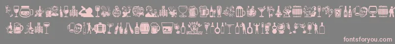 Alcohol-Schriftart – Rosa Schriften auf grauem Hintergrund