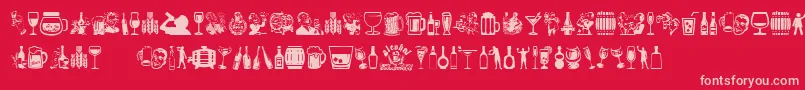Alcohol-fontti – vaaleanpunaiset fontit punaisella taustalla